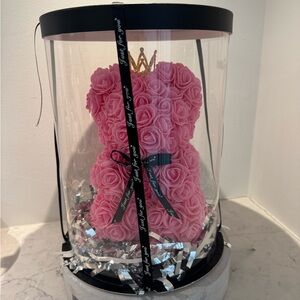 Pink Rose Bear with Crown